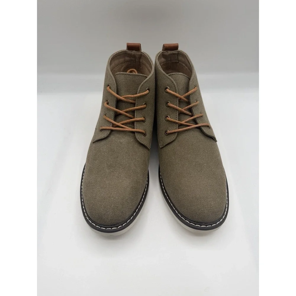 London Fog Belmont Boots,Mens 9M,Khaki Brown,Cognac,Lace Up Ankle Style